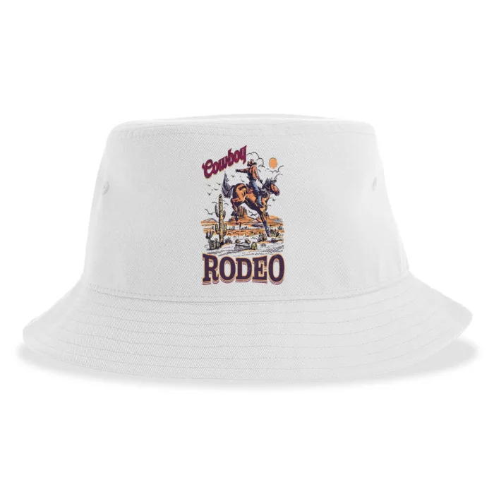 Cowboy Rodeo Vintage Western Cowboy Retro 90s Rodeo Sustainable Bucket Hat