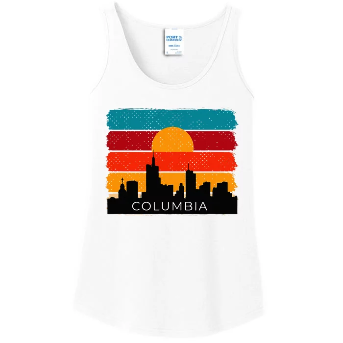 Columbia Retro Vintage American Usa Distressed Ladies Essential Tank