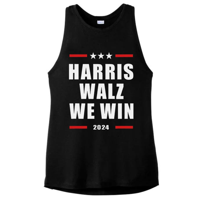 Classic Retro Vote For Harris Walz We Win 2024 Election Ladies Tri-Blend Wicking Tank