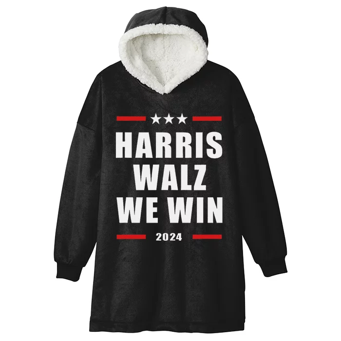 Classic Retro Vote For Harris Walz We Win 2024 Election Hooded Wearable Blanket