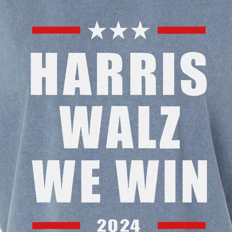 Classic Retro Vote For Harris Walz We Win 2024 Election Garment-Dyed Women's Muscle Tee