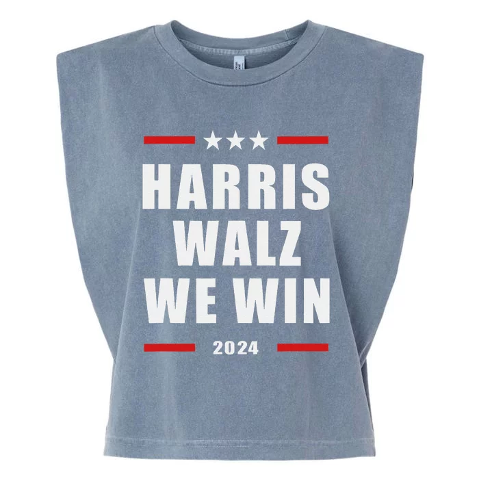 Classic Retro Vote For Harris Walz We Win 2024 Election Garment-Dyed Women's Muscle Tee