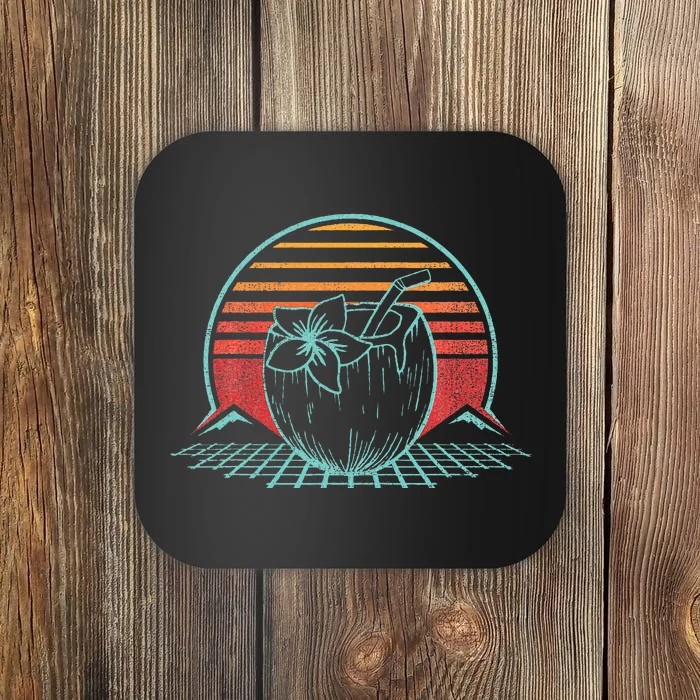 Coconut Retro Vintage 80s Style Coaster