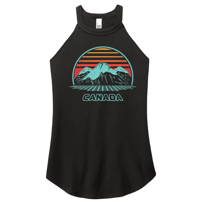 Canada Retro Vintage 80s Style Women’s Perfect Tri Rocker Tank