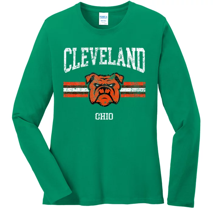 Cleveland retro vintage classic Ohio gift Ladies Long Sleeve Shirt