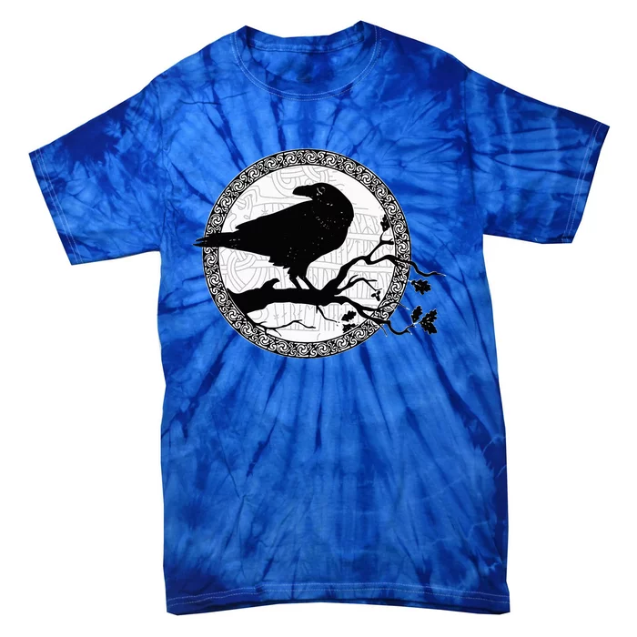 Celtic Raven Viking Wisdom Tattoo Art Tie-Dye T-Shirt