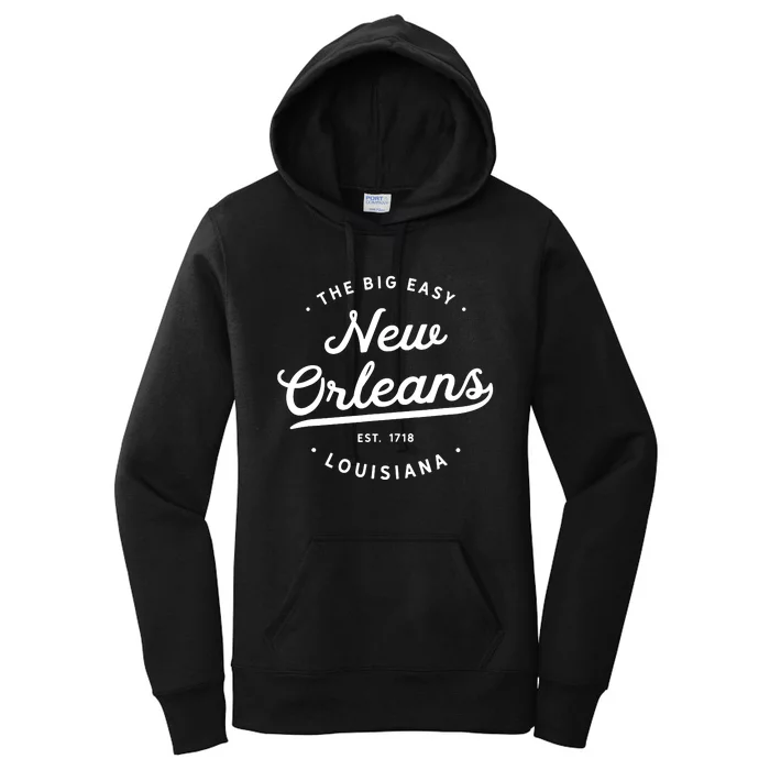 Classic Retro Vintage New Orleans Louisiana Big Easy Nola Women's Pullover Hoodie