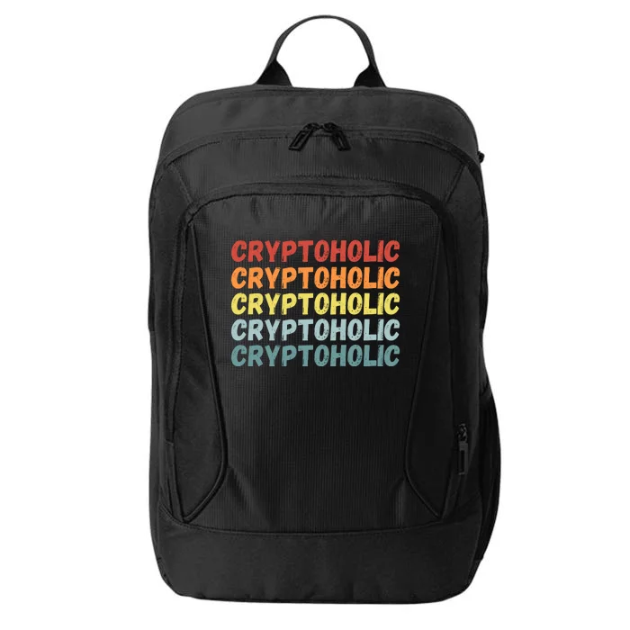 Cryptoholic, Retro Vintage Crypto, Funny Cryptocurrency, Bitcoin, HODL City Backpack