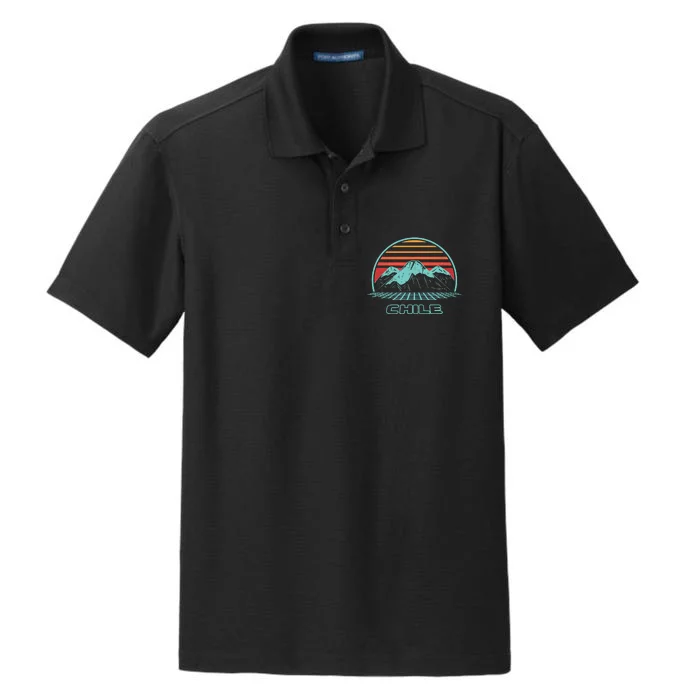 Chile Retro Vintage 80s Style Dry Zone Grid Performance Polo