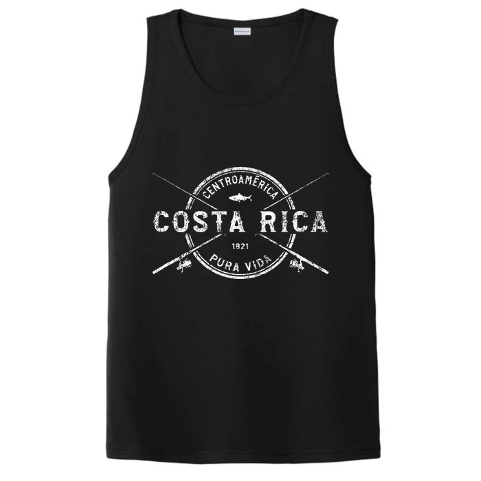 Costa Rica Vintage Crossed Fishing Rods Performance Tank