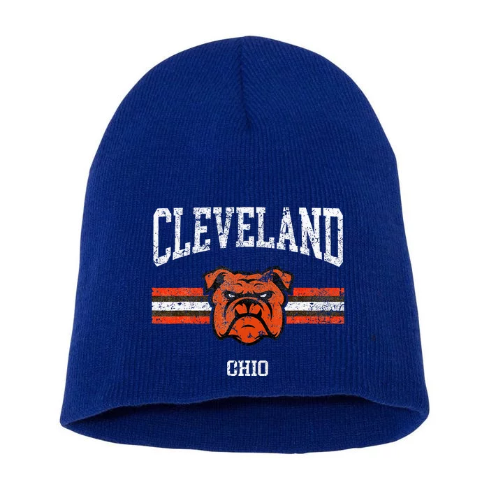 Cleveland Retro Vintage Classic Ohio Short Acrylic Beanie