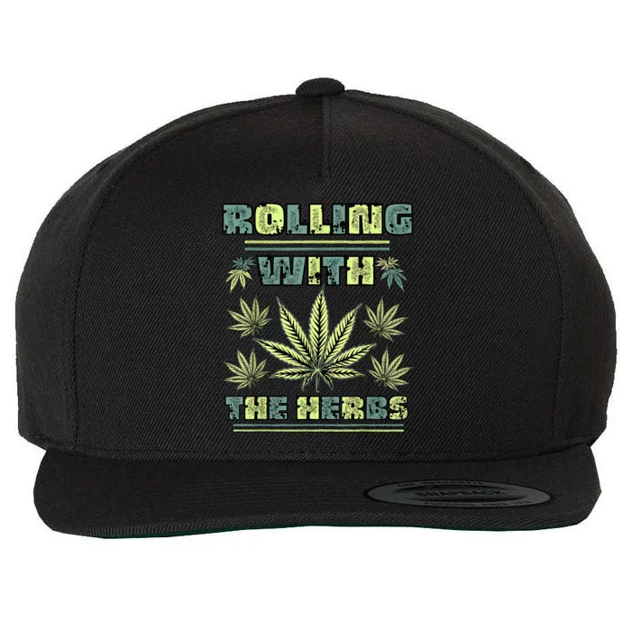 Cool Retro Vintage Style 420 Weed Marijuana Stoner Wool Snapback Cap