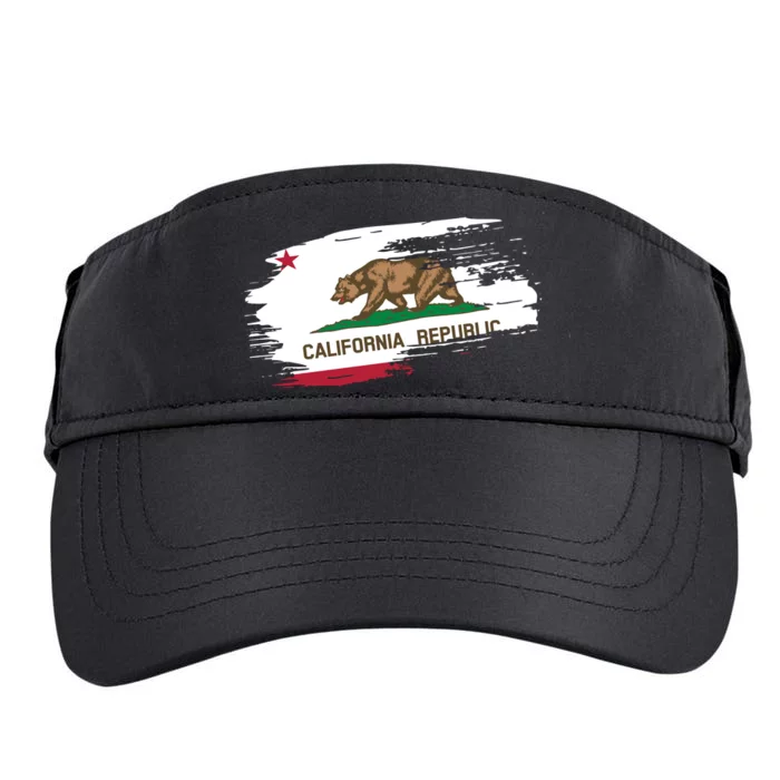 California Republic Vintage Torn Flag Adult Drive Performance Visor