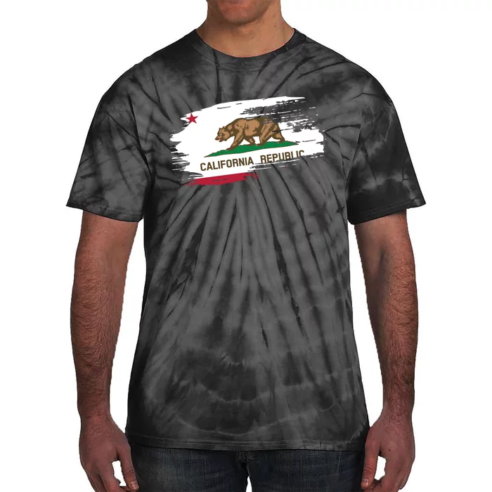 California Republic Vintage Torn Flag Tie-Dye T-Shirt