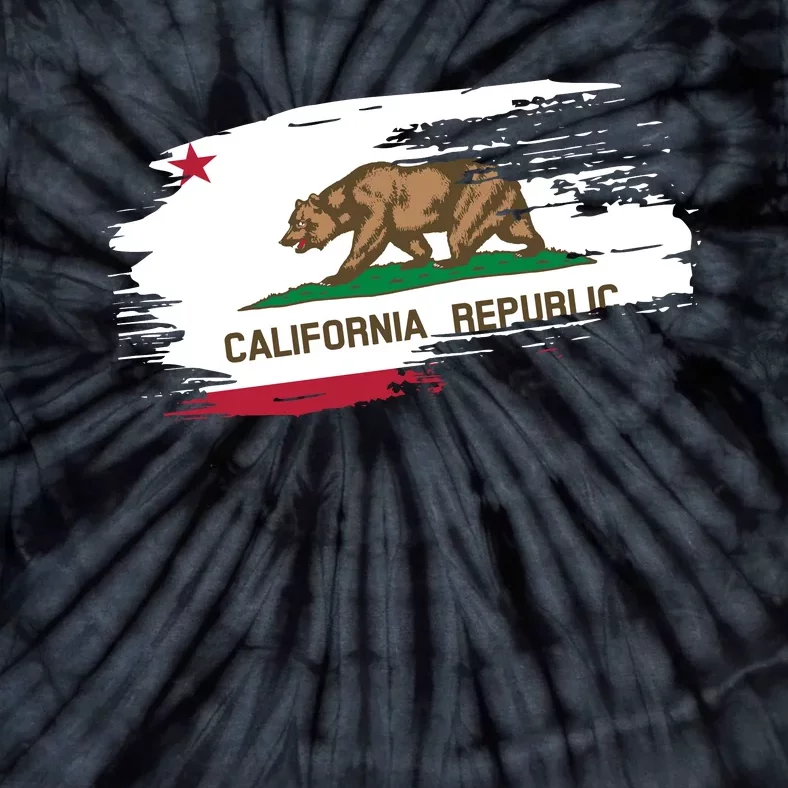 California Republic Vintage Torn Flag Tie-Dye T-Shirt