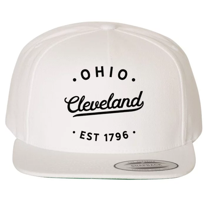 Classic Retro Vintage Cleveland Ohio 1796 USA Novelty Pride Wool Snapback Cap