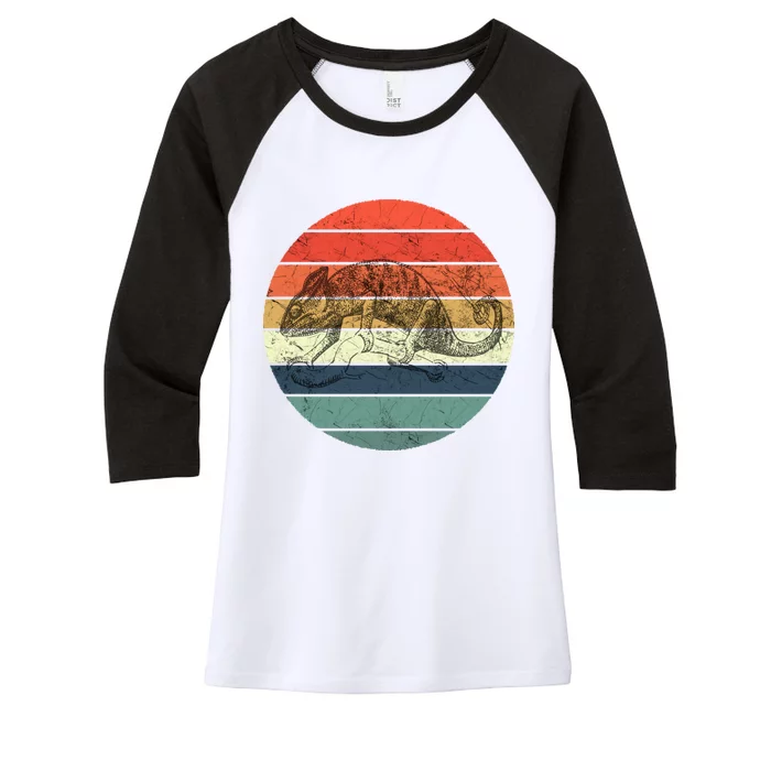 Chameleon Retro Vintage Sunset Women's Tri-Blend 3/4-Sleeve Raglan Shirt