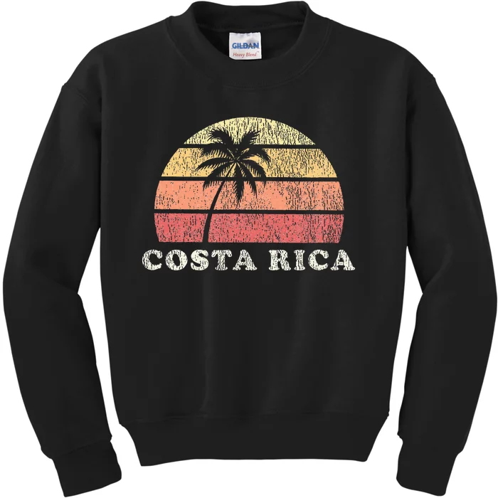 Costa Rica Vintage 70s Retro Throwback Design Kids Sweatshirt