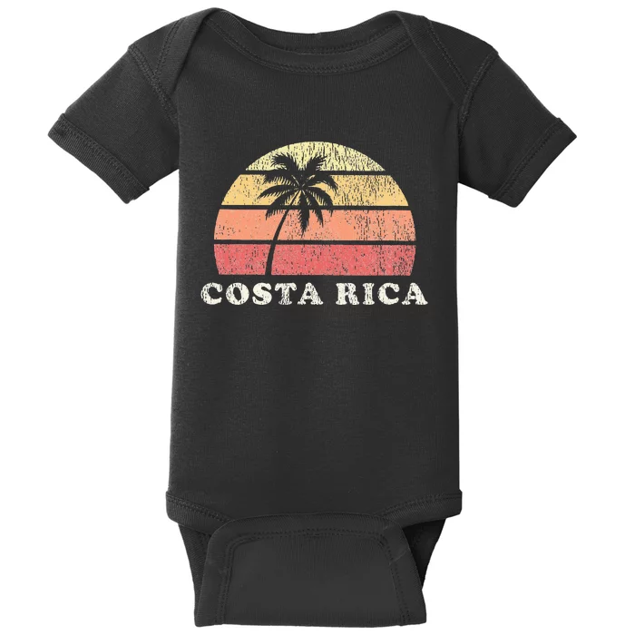 Costa Rica Vintage 70s Retro Throwback Design Baby Bodysuit