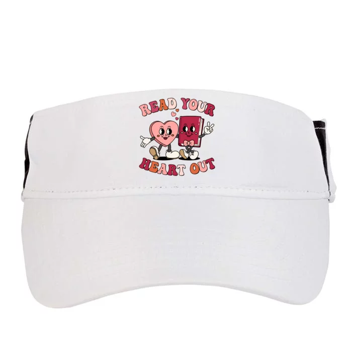 Cute Retro Valentine Read Your Heart Out Book Lover Reading Fan Adult Drive Performance Visor