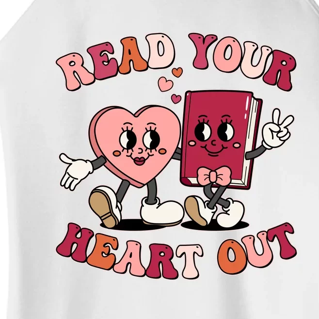 Cute Retro Valentine Read Your Heart Out Book Lover Reading Fan Women’s Perfect Tri Rocker Tank