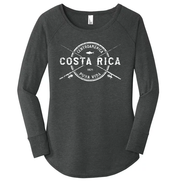 Costa Rica Vintage Crossed Fishing Rods Women's Perfect Tri Tunic Long Sleeve Shirt