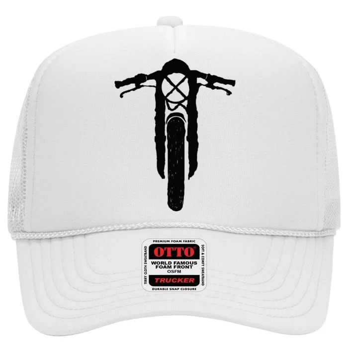 Cafe Racer Vintage Motorcycle Scrambler Retro Bike High Crown Mesh Trucker Hat