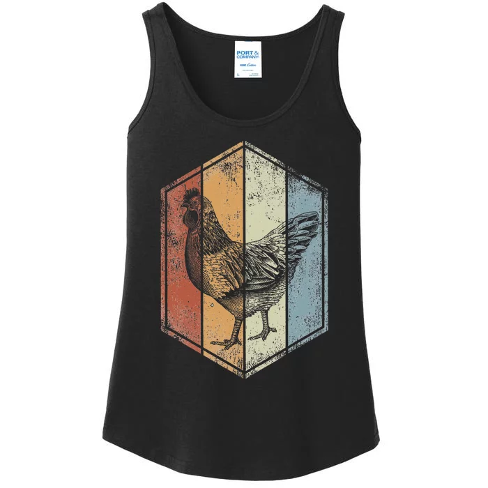 Chicken Retro Vintage Style Farmer Chicken Lover Ladies Essential Tank