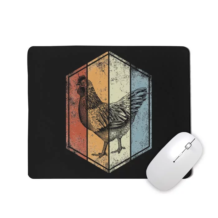 Chicken Retro Vintage Style Farmer Chicken Lover Mousepad