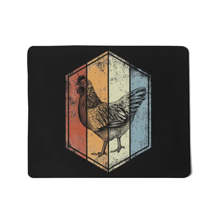 Chicken Retro Vintage Style Farmer Chicken Lover Mousepad