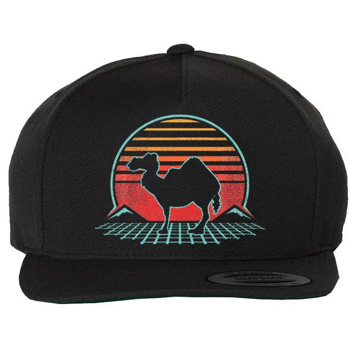 Camel Retro Vintage 80s Style Animal Lover Gift Wool Snapback Cap