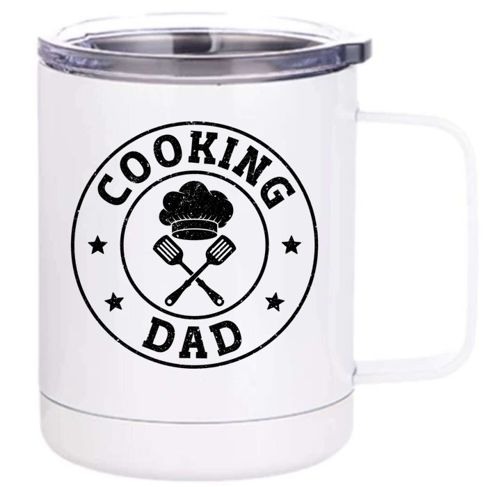 Cooking Retro Vintage Chef Dad Gift Front & Back 12oz Stainless Steel Tumbler Cup