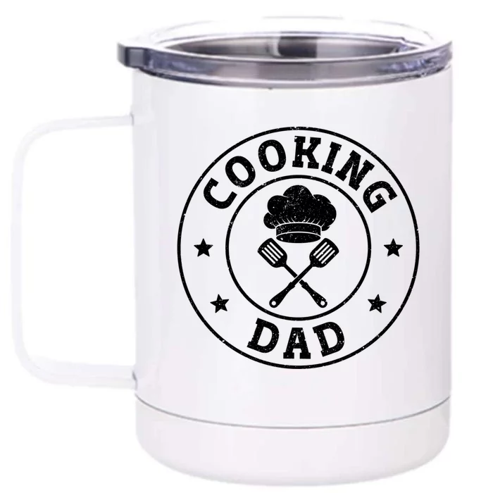 Cooking Retro Vintage Chef Dad Gift Front & Back 12oz Stainless Steel Tumbler Cup