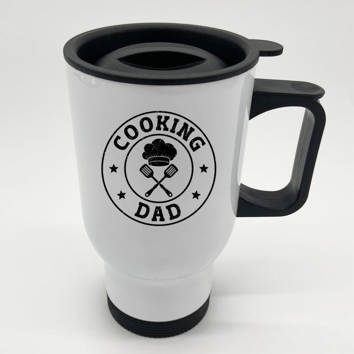 Cooking Retro Vintage Chef Dad Gift Front & Back Stainless Steel Travel Mug