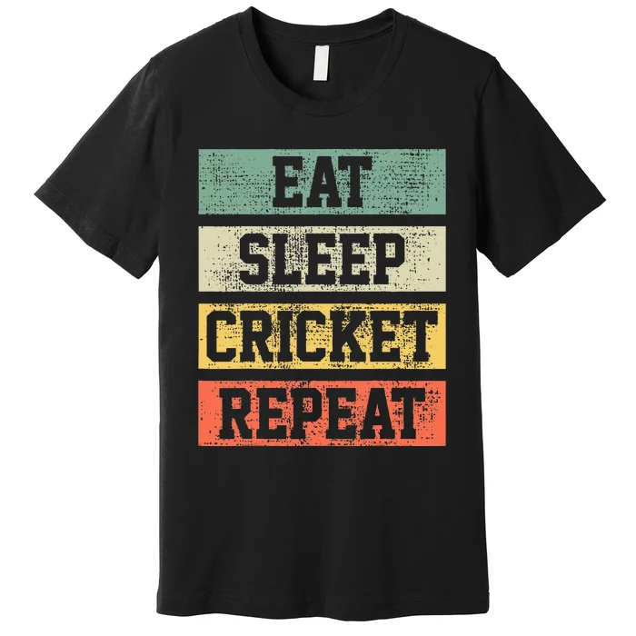 Cricket Retro Vintage Player Coach Gift Premium T-Shirt