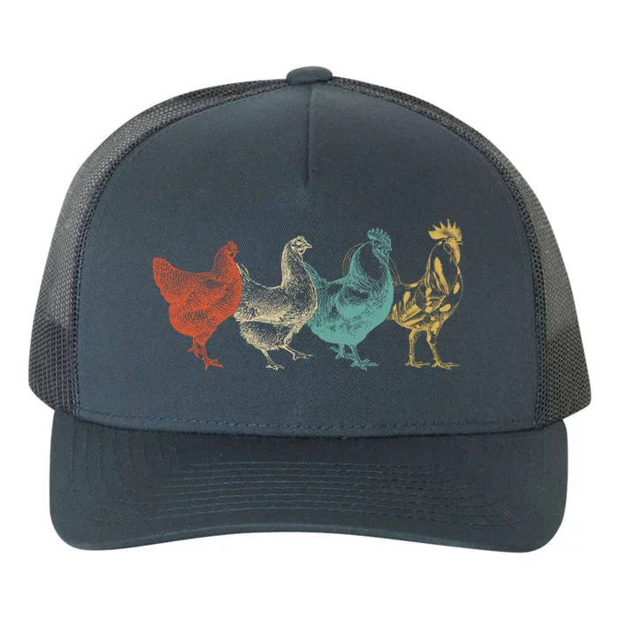 Chicken Retro Vintage Poultry Farmer Women Men Farm Lover Gift Yupoong Adult 5-Panel Trucker Hat