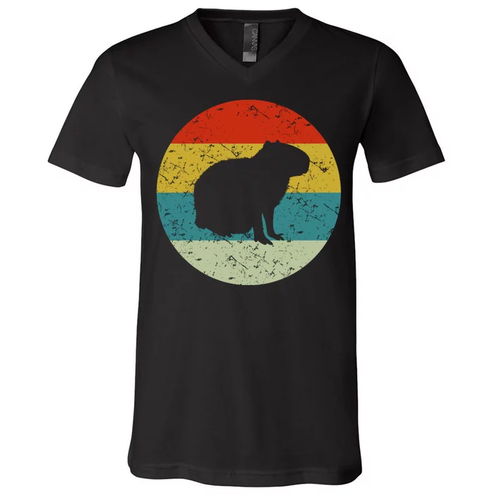 Capybara Retro Vintage V-Neck T-Shirt