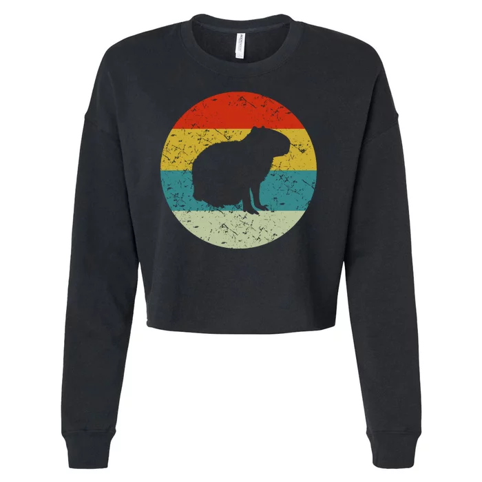 Capybara Retro Vintage Cropped Pullover Crew