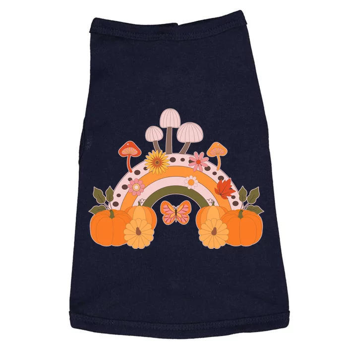 Cute Retro Vintage Fall Autumn Rainbow Mushrooms Pumpkins Doggie Tank