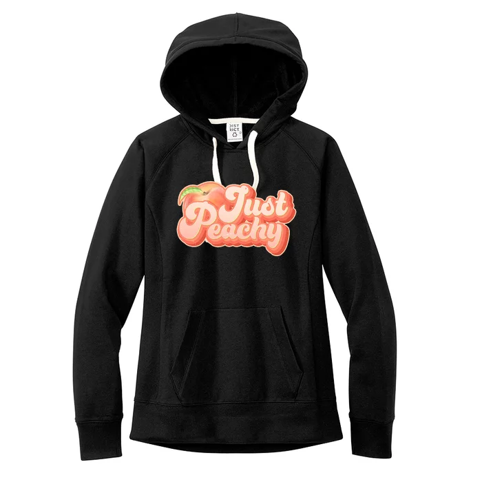 Cute Retro Vintage Just Peachy Women's Fleece Hoodie