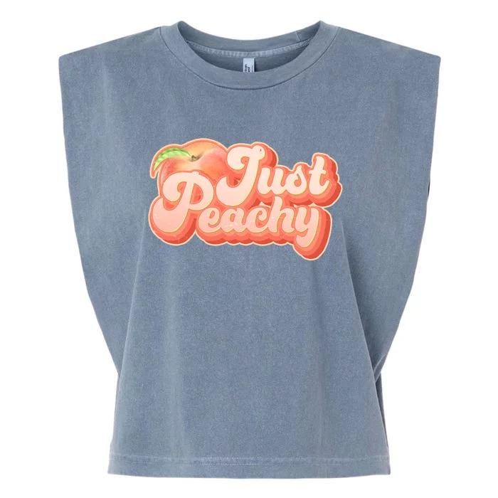 Cute Retro Vintage Just Peachy Garment-Dyed Women's Muscle Tee