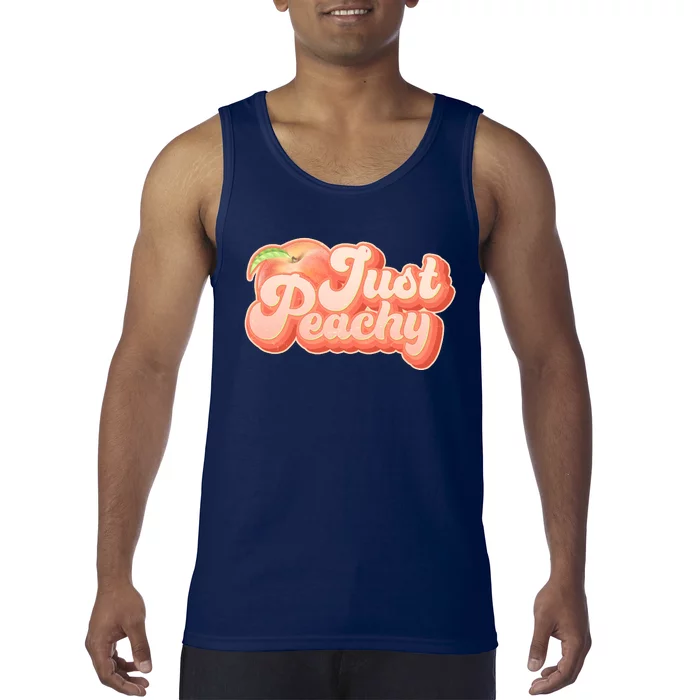 Cute Retro Vintage Just Peachy Tank Top