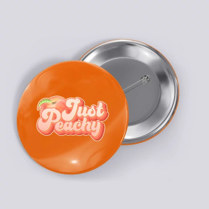 Cute Retro Vintage Just Peachy Button