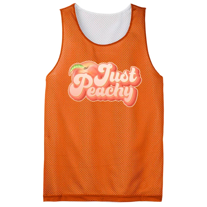 Cute Retro Vintage Just Peachy Mesh Reversible Basketball Jersey Tank