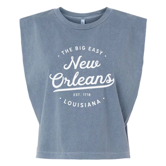 Classic Retro Vintage New Orleans Louisiana Big Easy NOLA Garment-Dyed Women's Muscle Tee