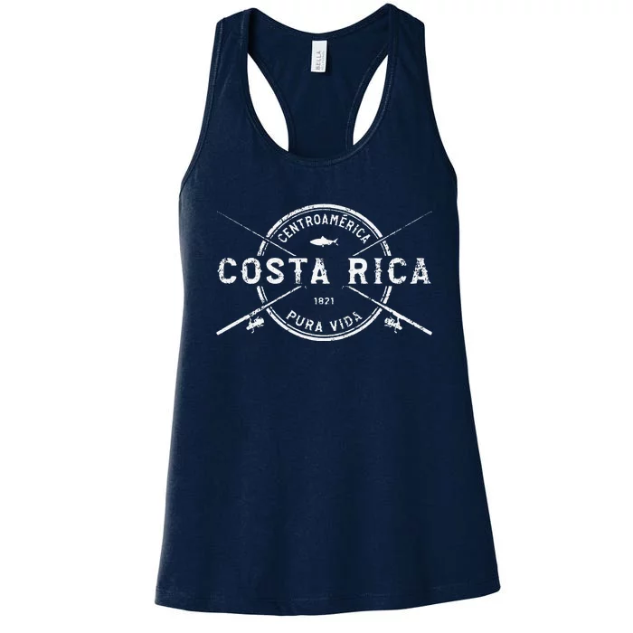 Costa Rica Vintage Crossed Fishing Rods Women's Racerback Tank