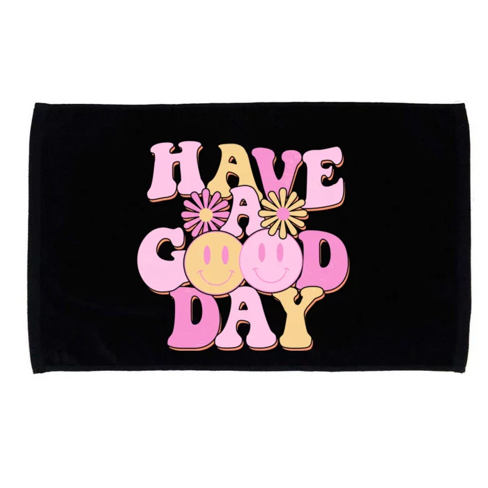 Cute Retro Vintage Hippy 60s Have A Good Day Microfiber Hand Towel