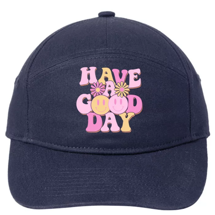 Cute Retro Vintage Hippy 60s Have A Good Day 7-Panel Snapback Hat