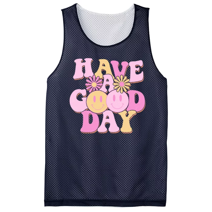 Cute Retro Vintage Hippy 60s Have A Good Day Mesh Reversible Basketball Jersey Tank