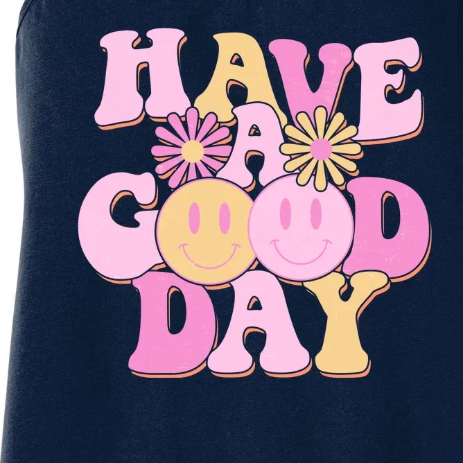 Cute Retro Vintage Hippy 60s Have A Good Day Women's Racerback Tank